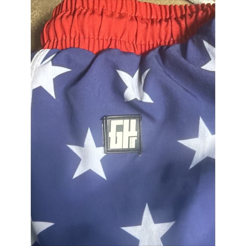 Trump MAGA Swim Trunks Shorts KEEP AMERICA GREAT USA FLAG Men's L Bathing Suit - Picture 9 of 9